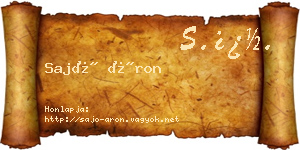 Sajó Áron névjegykártya